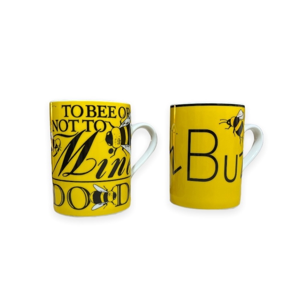 Department 56 Bee Happy Bumble Bee Mug Set of 2 Yellow‎ Black